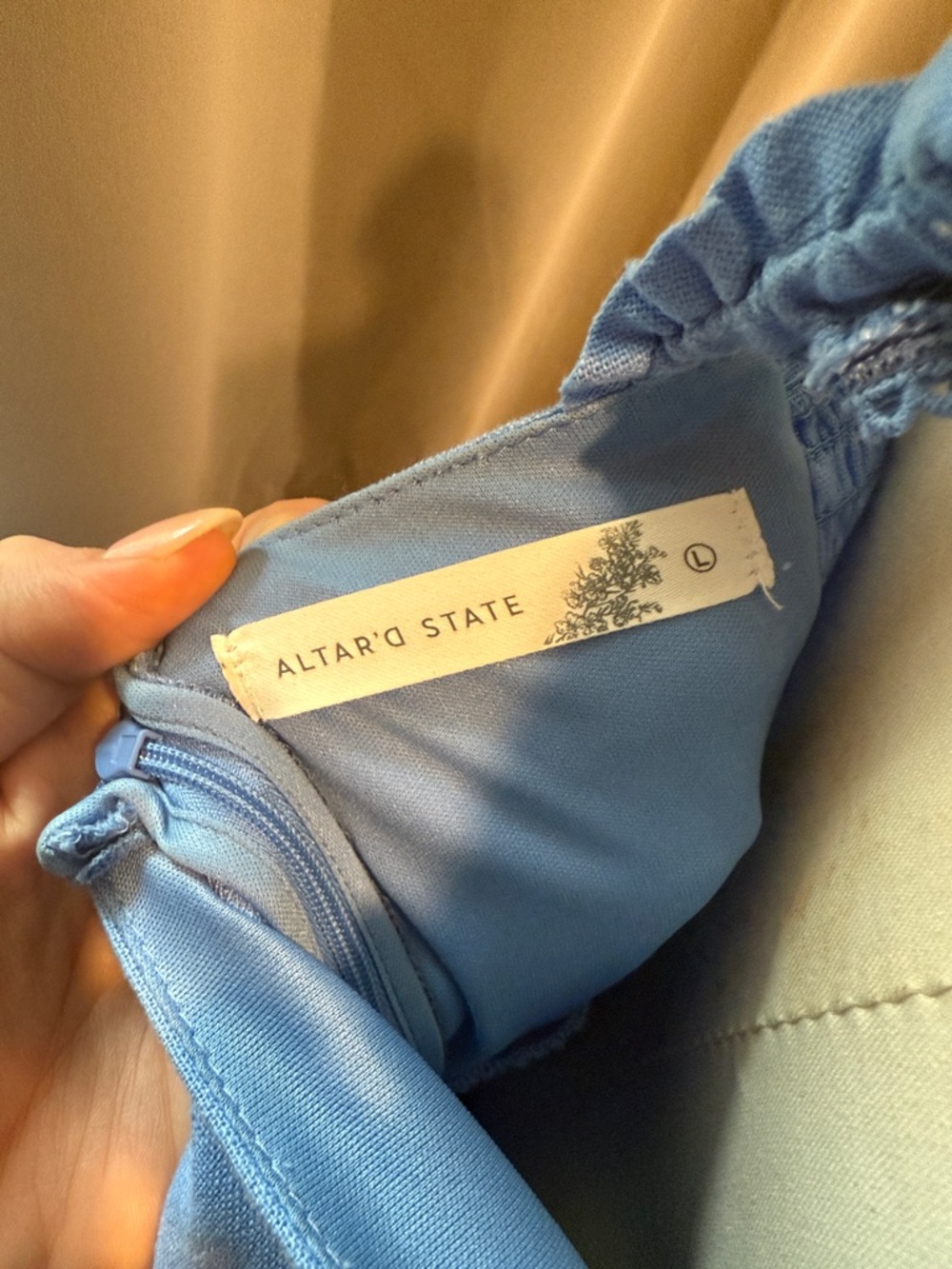 Altar'd State Powder Blue Ruffle Strap Dress - Picture 2 of 4